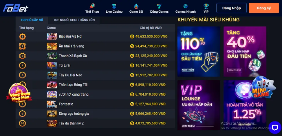 Tỷ lệ thắng cao 333win nổ hũ